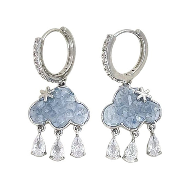 cloud crystal drop earrings boogzel clothing