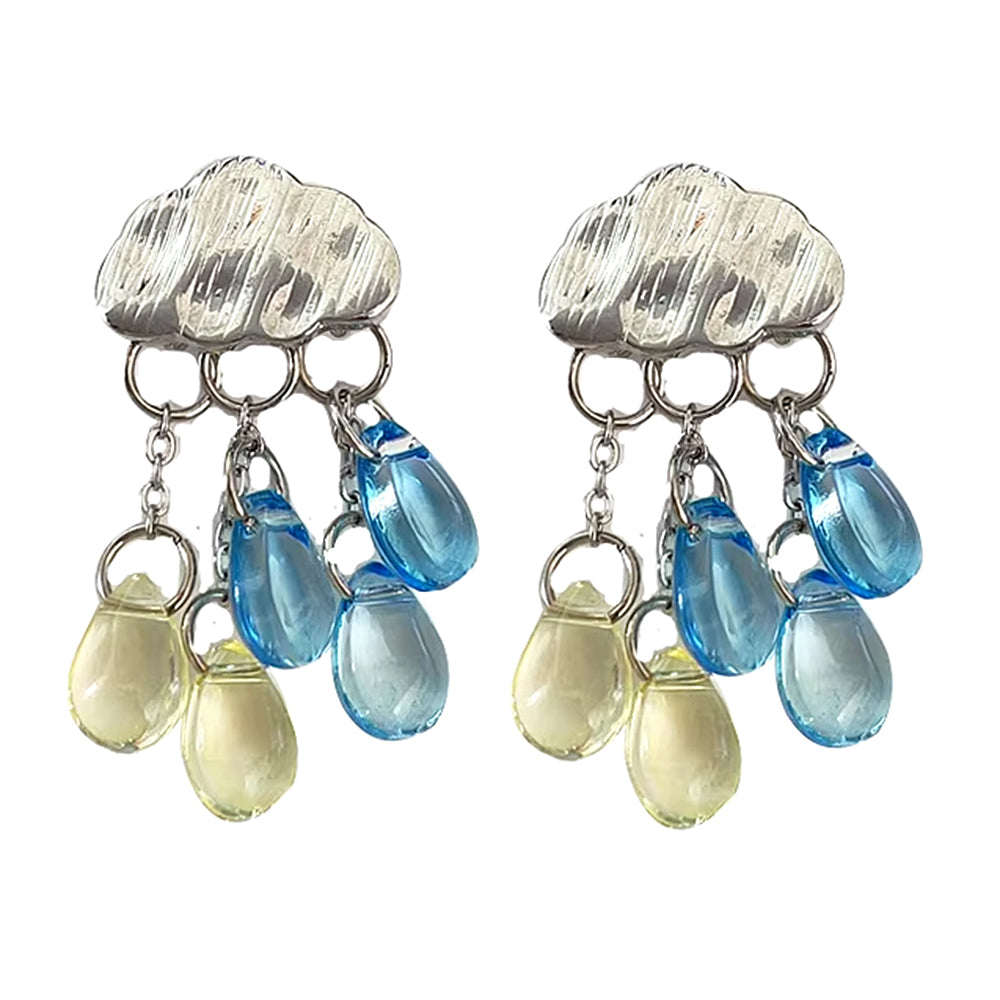 cloud rain drop earrings boogzel clothing