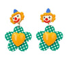 clown and flower earrings boogzel clothing