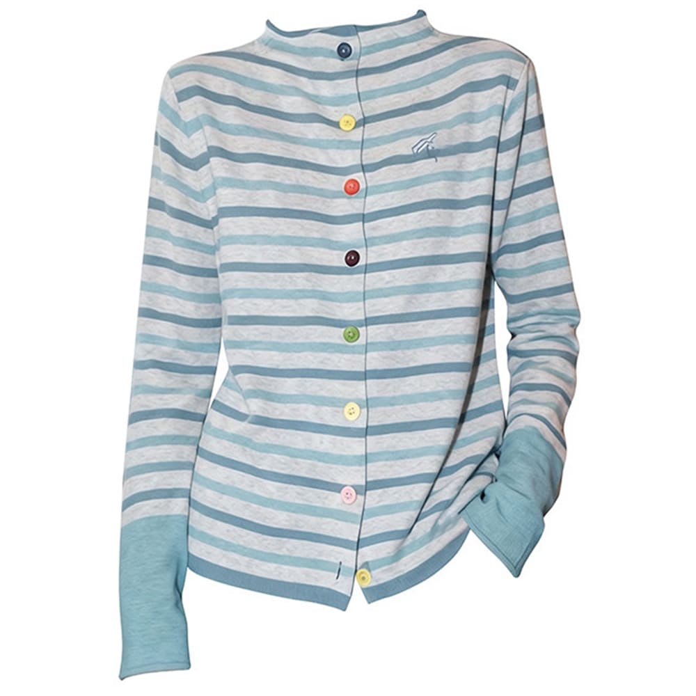 colorful button stripe cardigan top boogzel clothing