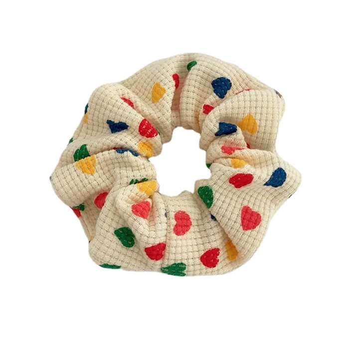 colorful hearts scrunchie boogzel clothing