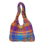 colorful plush plaid tote bag boogzel clothing