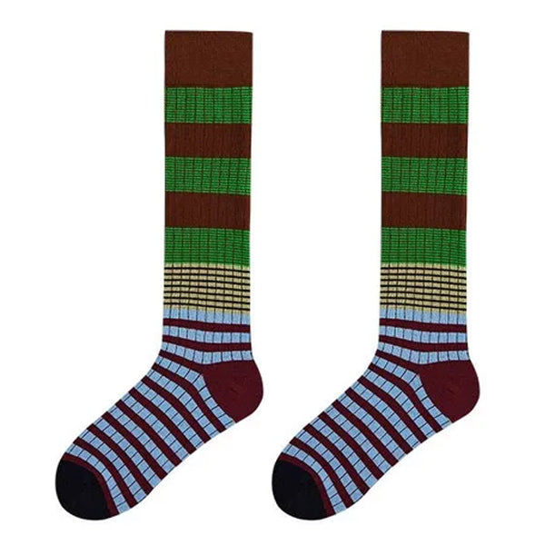 colorful striped high socks boogzel clothing