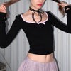 shop french style contrast  top with bow at Boogzel Clothing