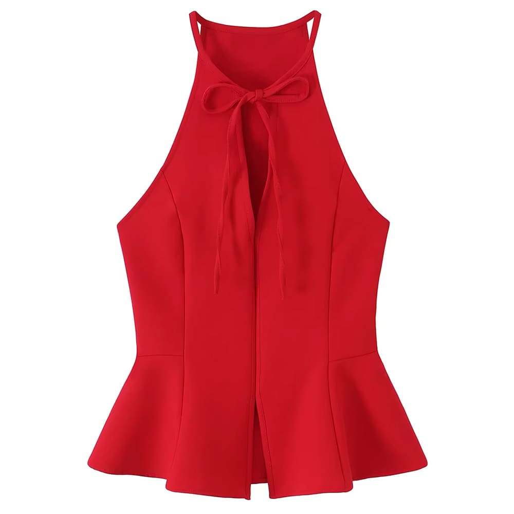 coquette halter peplum top boogzel clothing