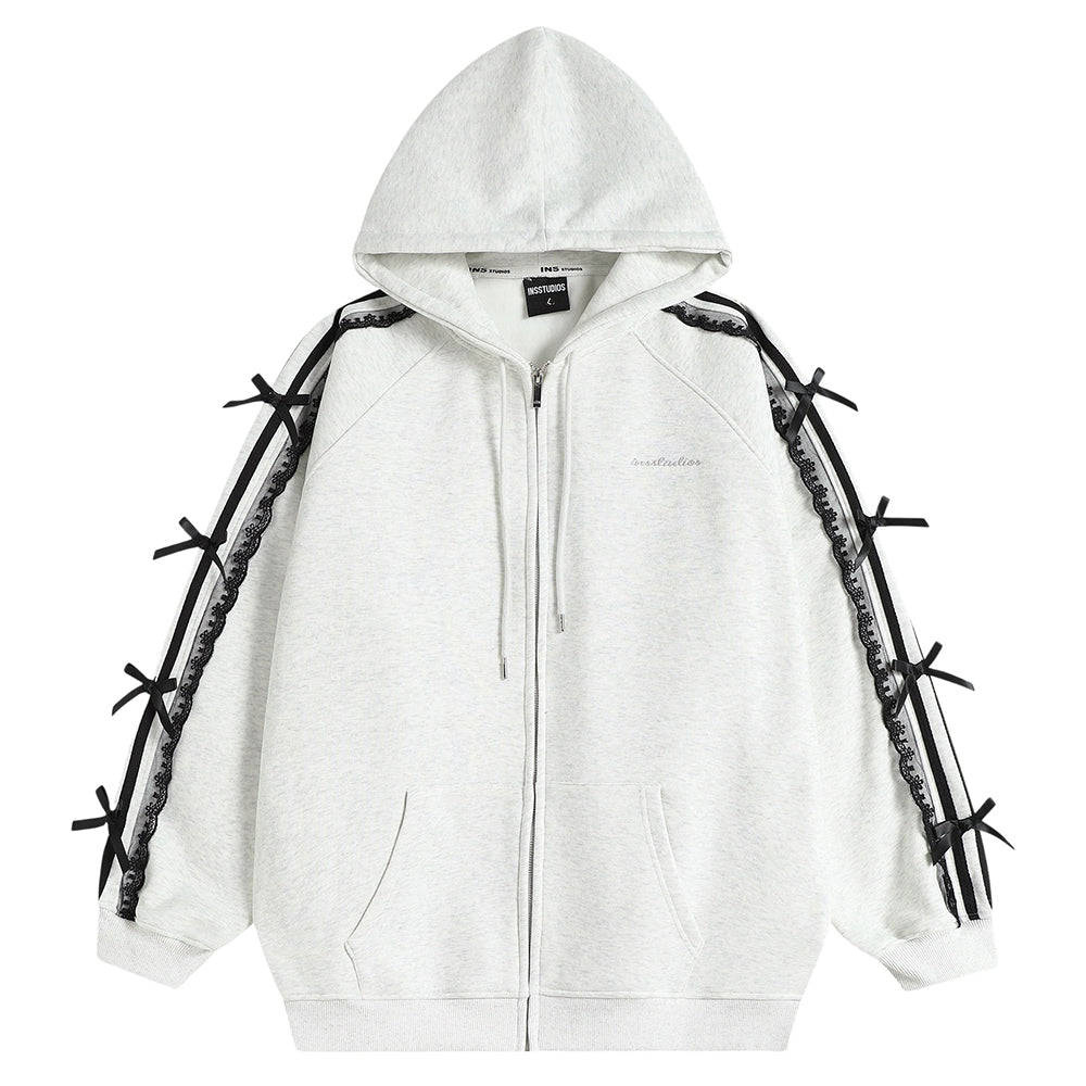 coquette lace sleeve hoodie boogzel clothing