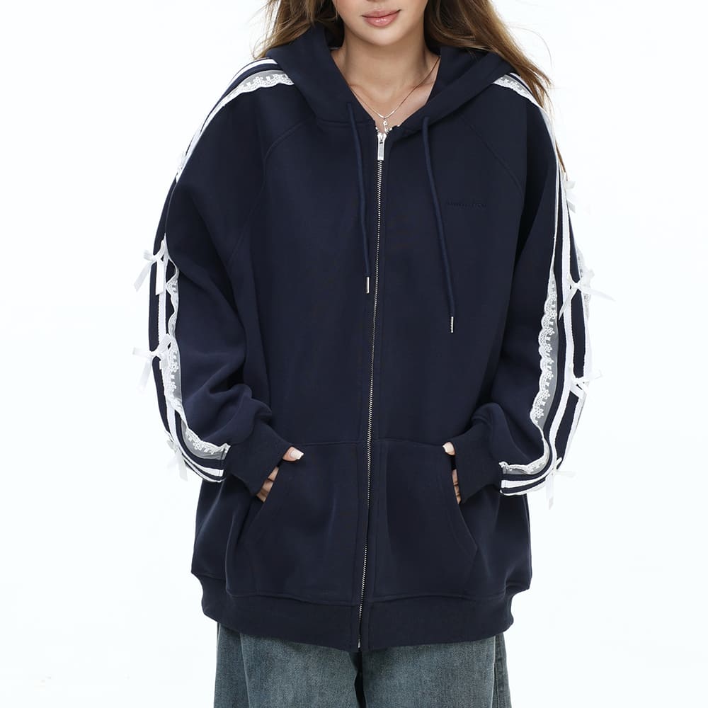 coquette lace sleeve hoodie boogzel clothing