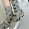 coquette aesthetic bow pattern socks boogzel clothing