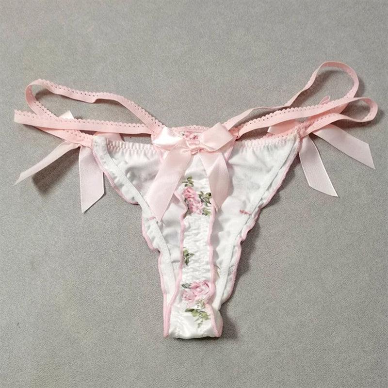 coquette bow floral lace panty boogzel clothing