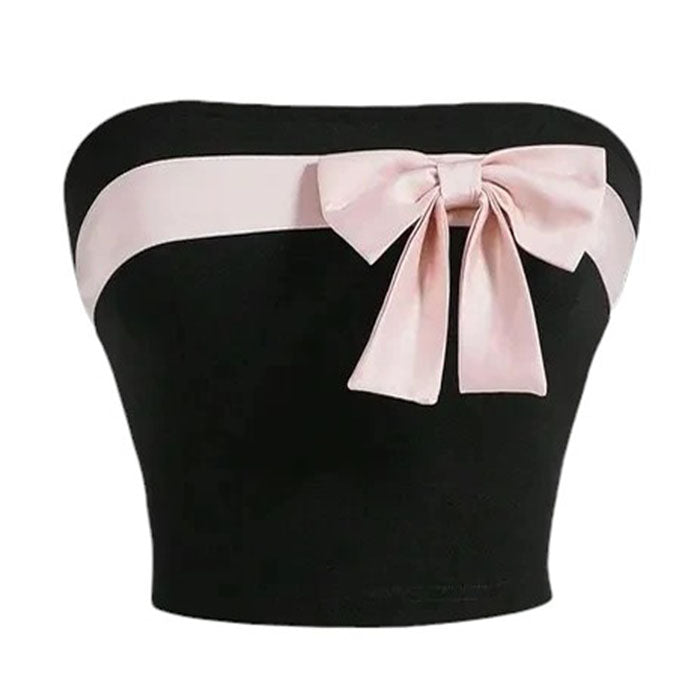 coquette bow front tube top boogzel clothing