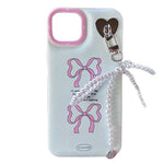 coquette iphone case with pearl bow charm boogzel clothing