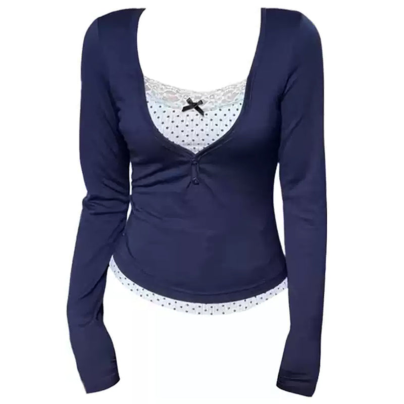 coquette layered long sleeve top boogzel clothing