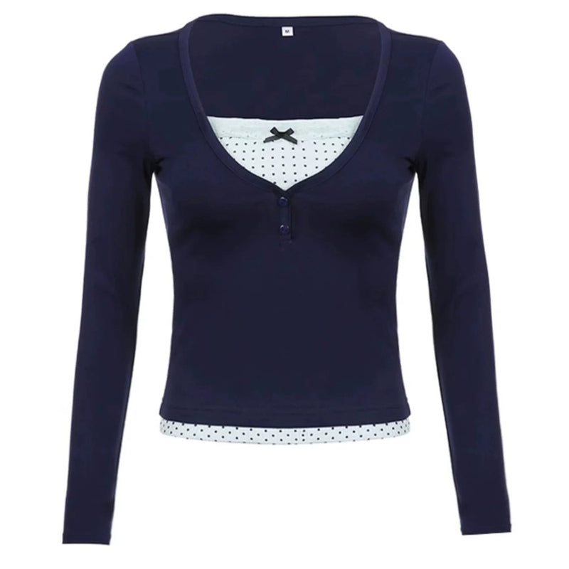 coquette layered long sleeve top boogzel clothing