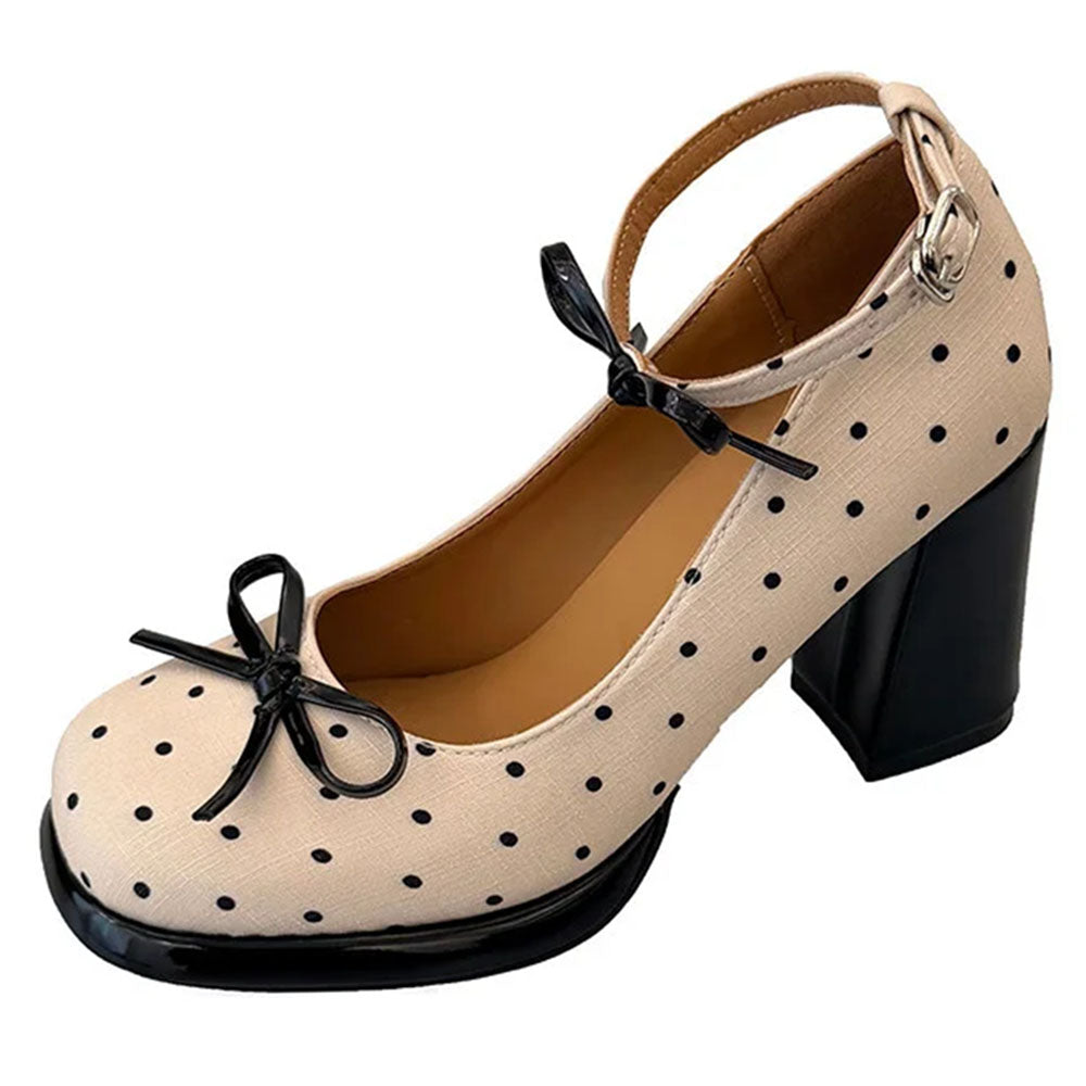 coquette polka dot mary jane heels boogzel clothing