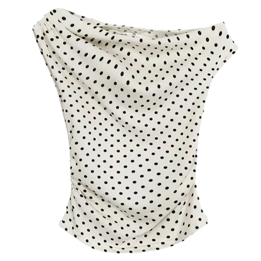 coquette polka dot off shoulder top boogzel clothing