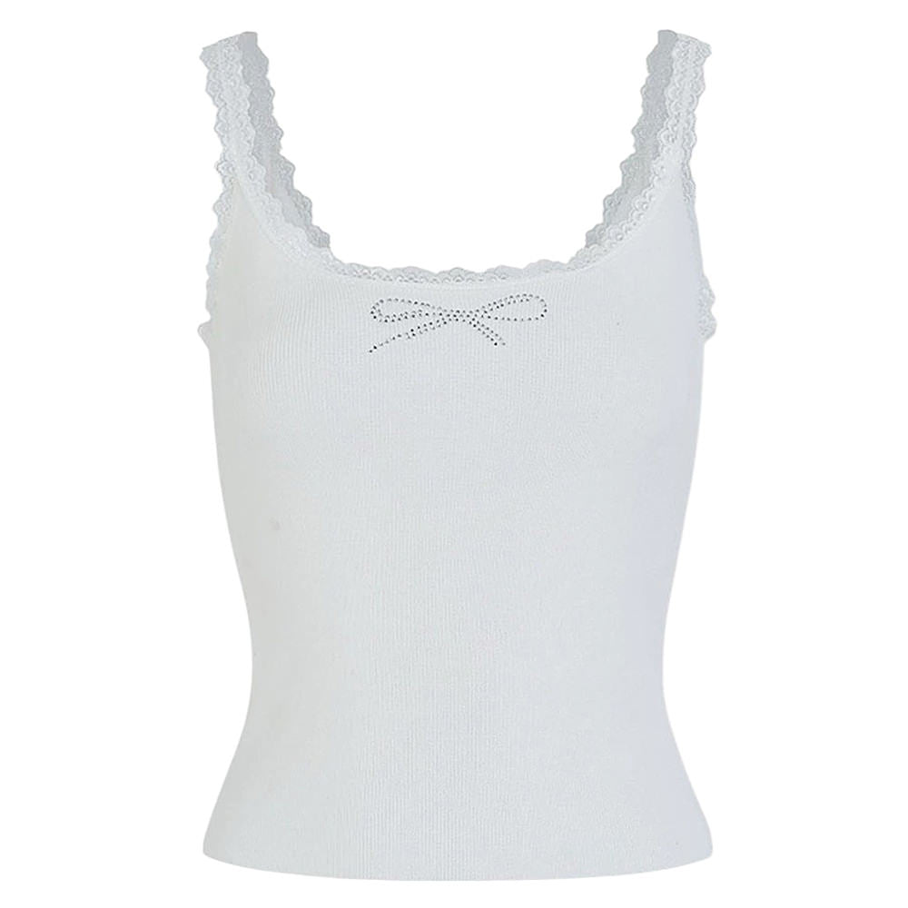 coquette rhinestone bow tank top boogzel clothing