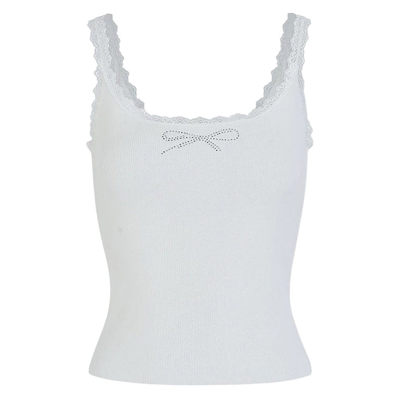 coquette rhinestone bow tank top boogzel clothing