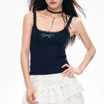 coquette rhinestone bow tank top boogzel clothing