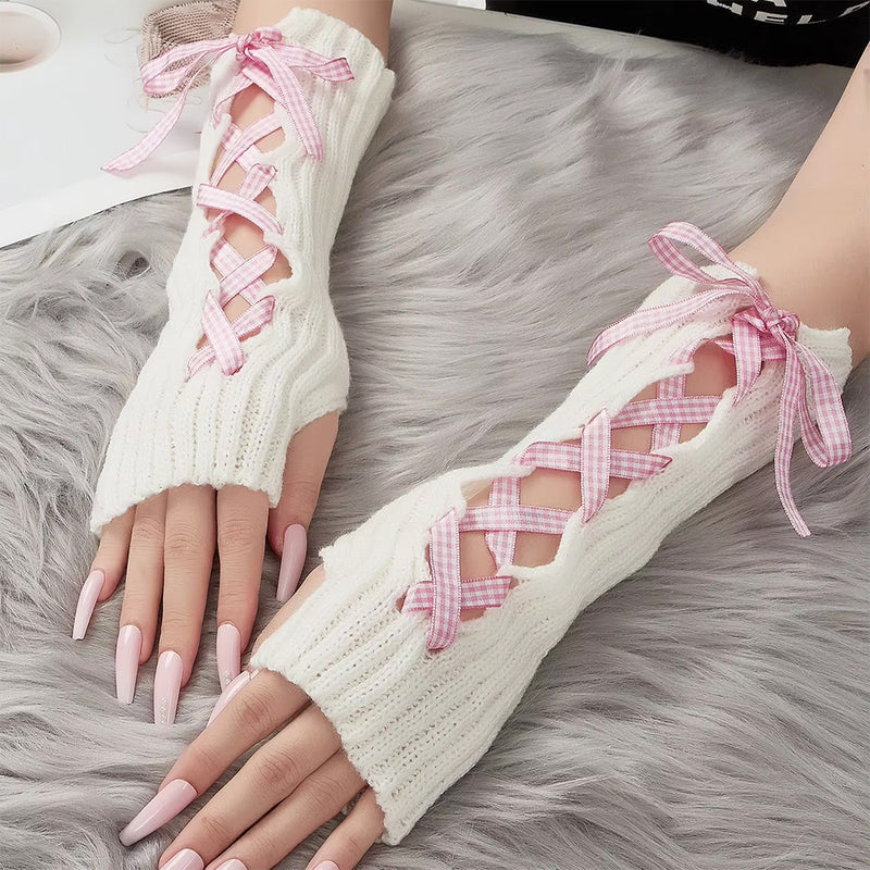 coquette ribbon arm warmers boogzel clothing