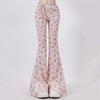 coquette roses and bows flared pants boogzel clothing