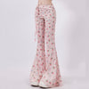 coquette roses and bows flared pants boogzel clothing