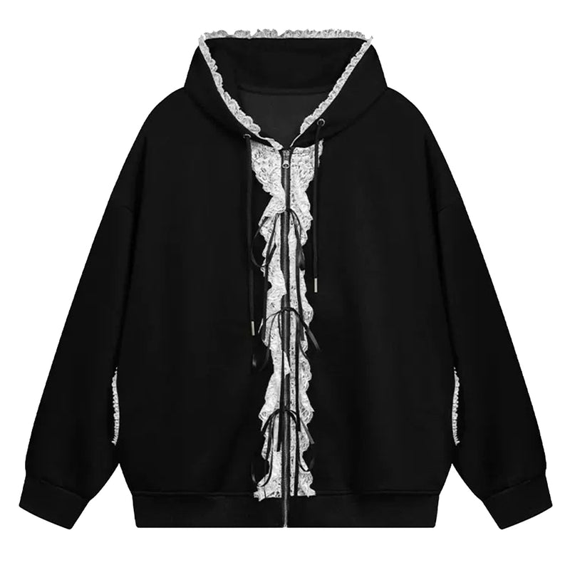 coquette ruffle hoodie boogzel clothing