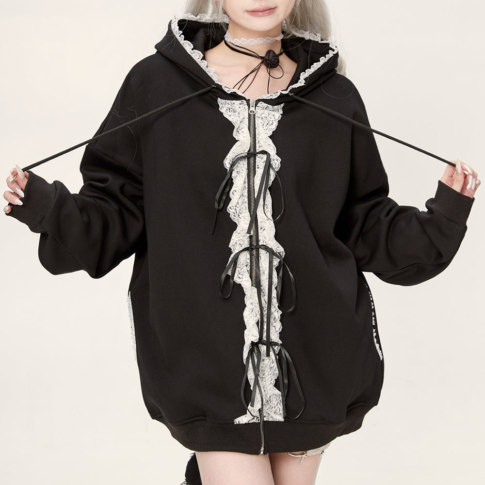 coquette ruffle hoodie boogzel clothing