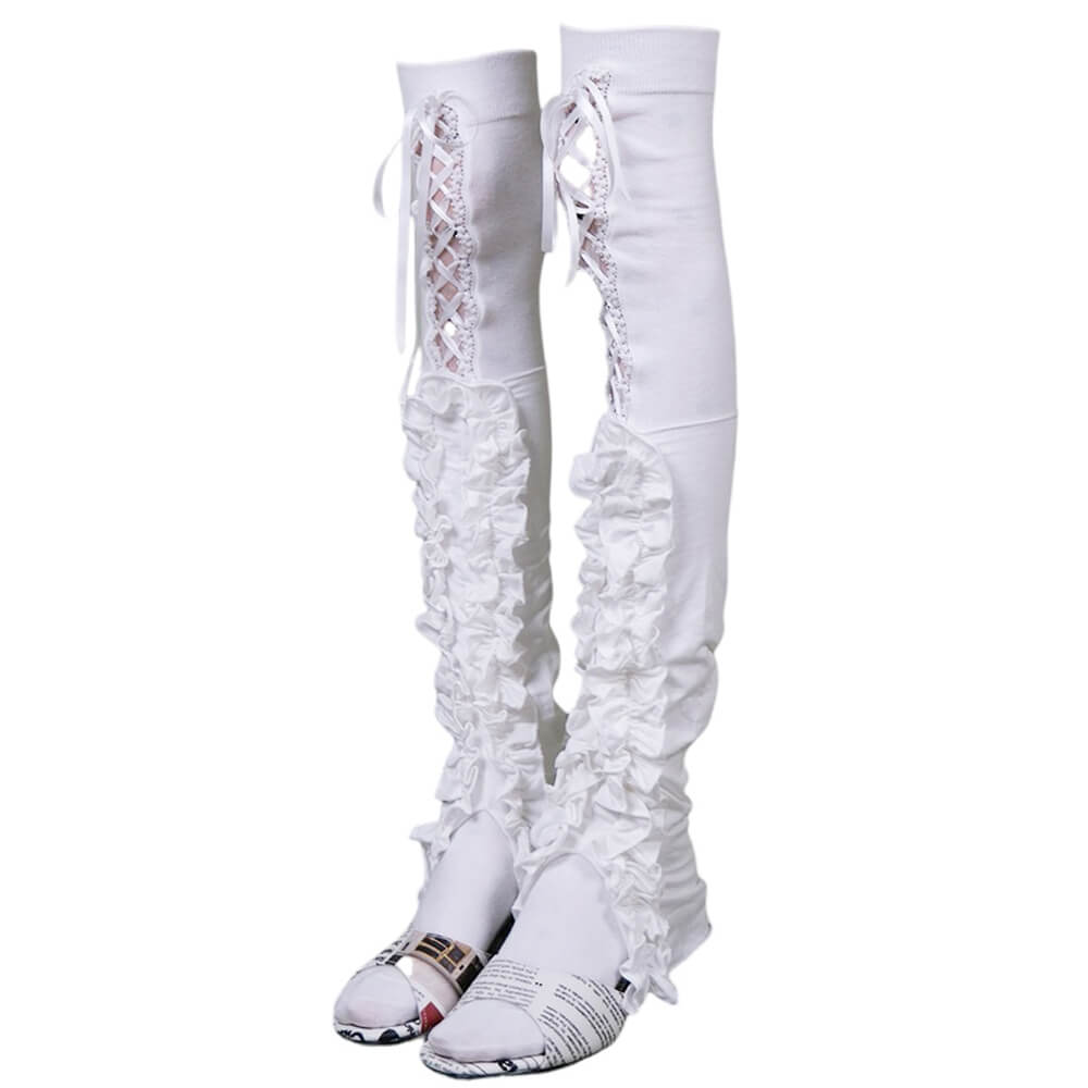 coquette ruffle lace leg warmers boogzel clothing