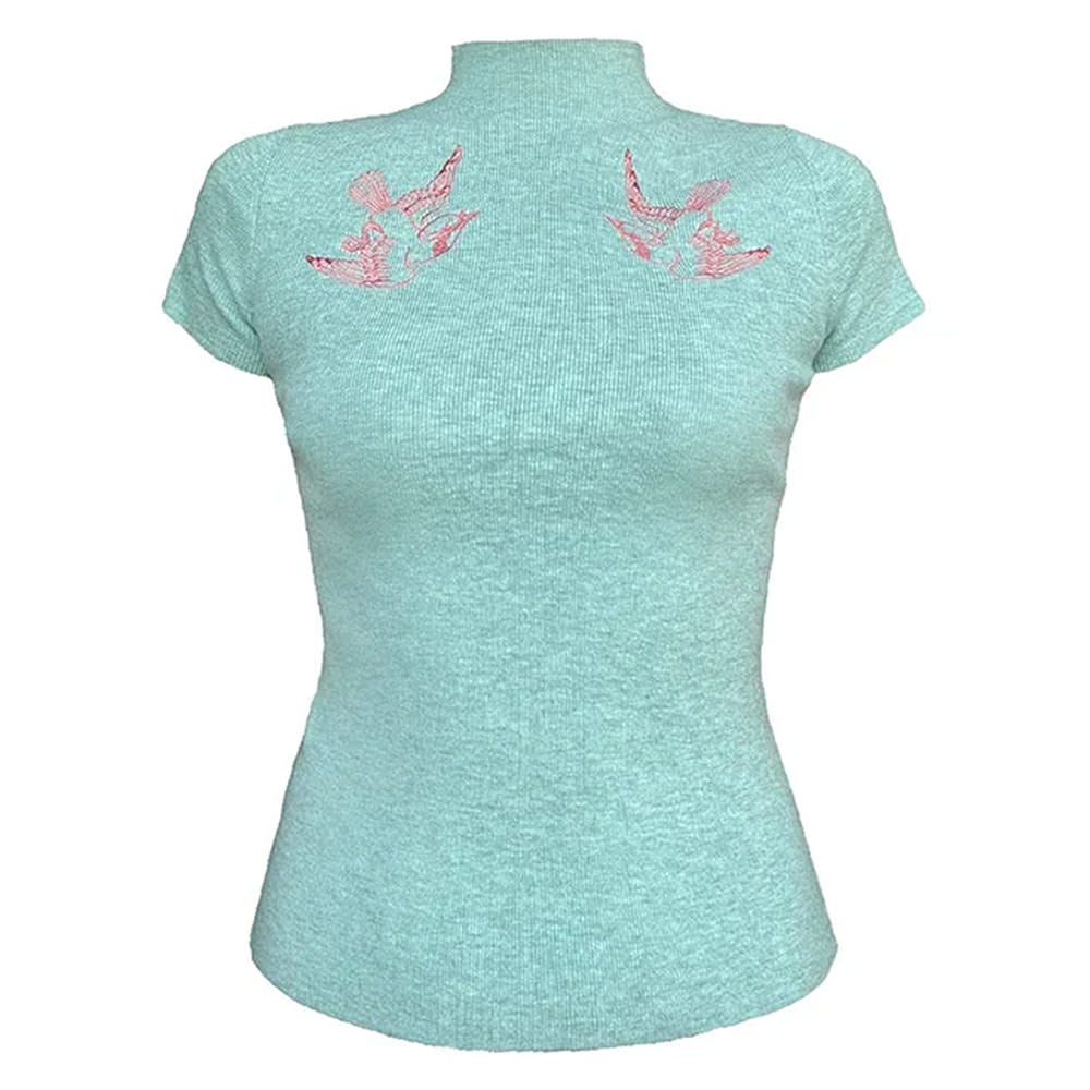 coquette shallow print knit top boogzel clothing