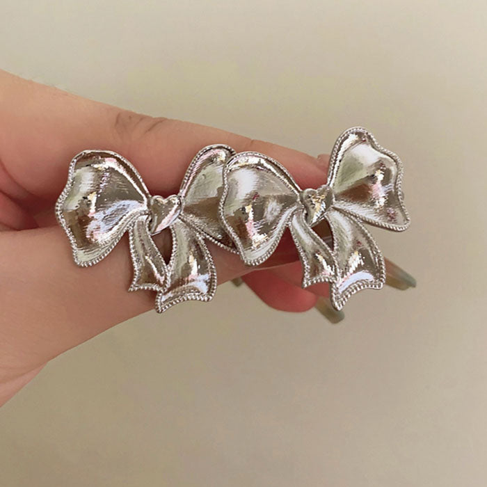 coquette silver bow earrings boogzel clothing