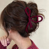 red velvet bow hair claw boogzel clothing