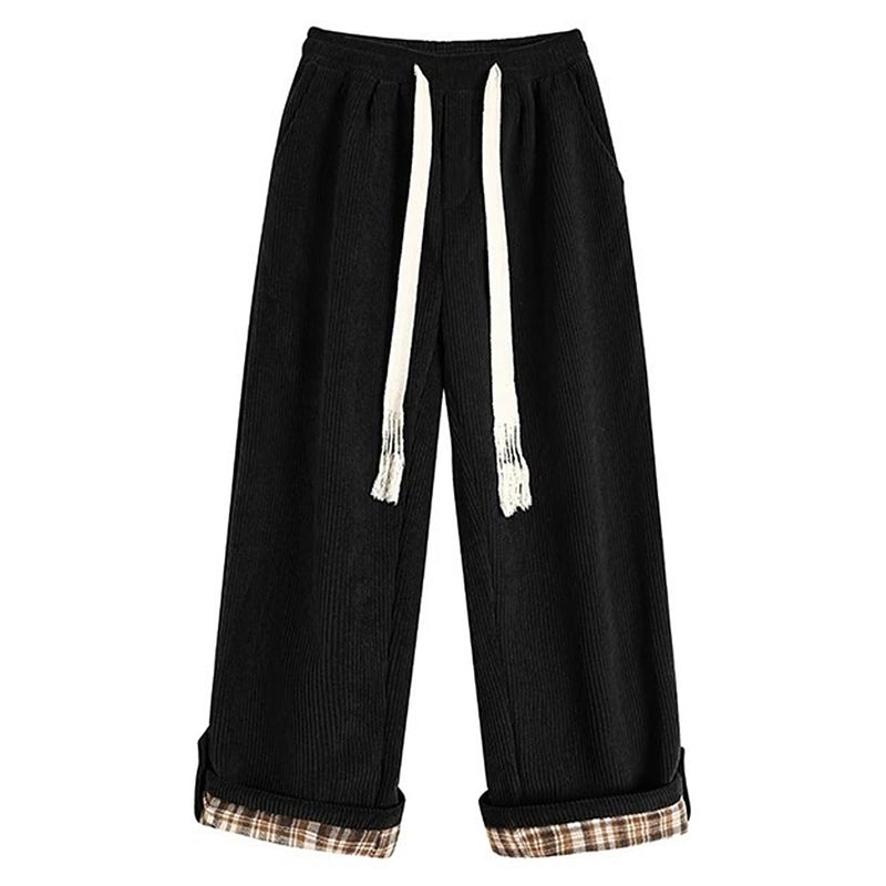 black corduroy wide leg pants boogzel clothing