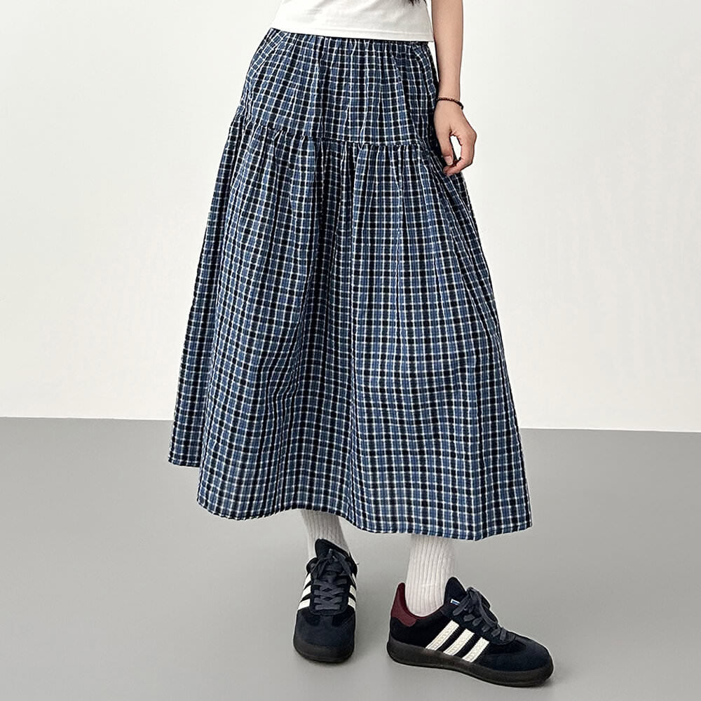 cottagecore gingham maxi skirt boogzel clothing