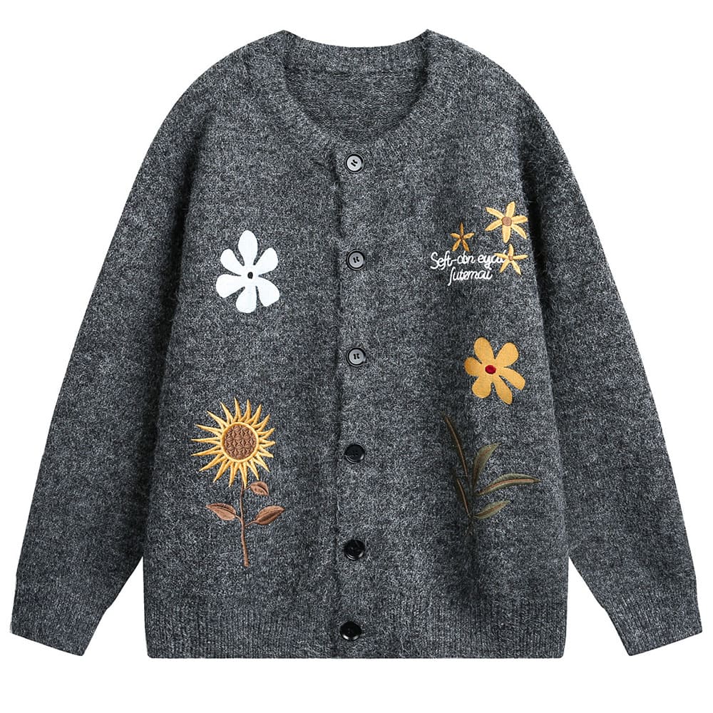 cottagecore embroidery knit cardigan boogzel clothing