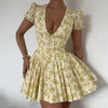 yellow floral mini corset dress boogzel clothing