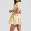 yellow floral mini dress boogzel clothing