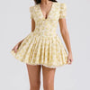 yellow floral mini dress boogzel clothing