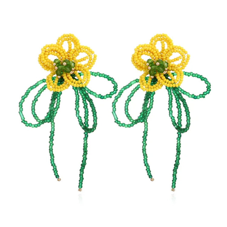 cottagecore flower bead earrings boogzel clothing