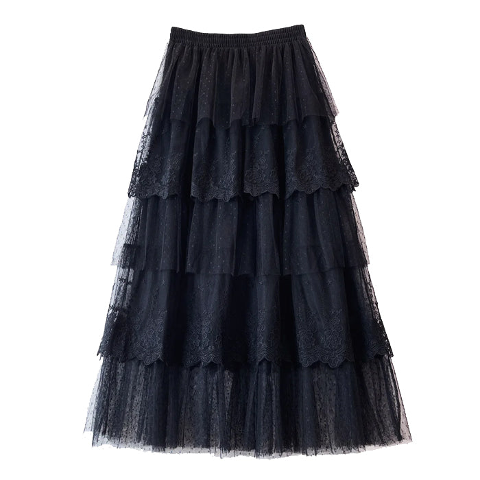 cottagecore lace long skirt boogzel clothing
