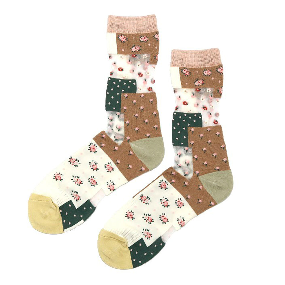 cottagecore patchwork mesh socks boogzel clothing