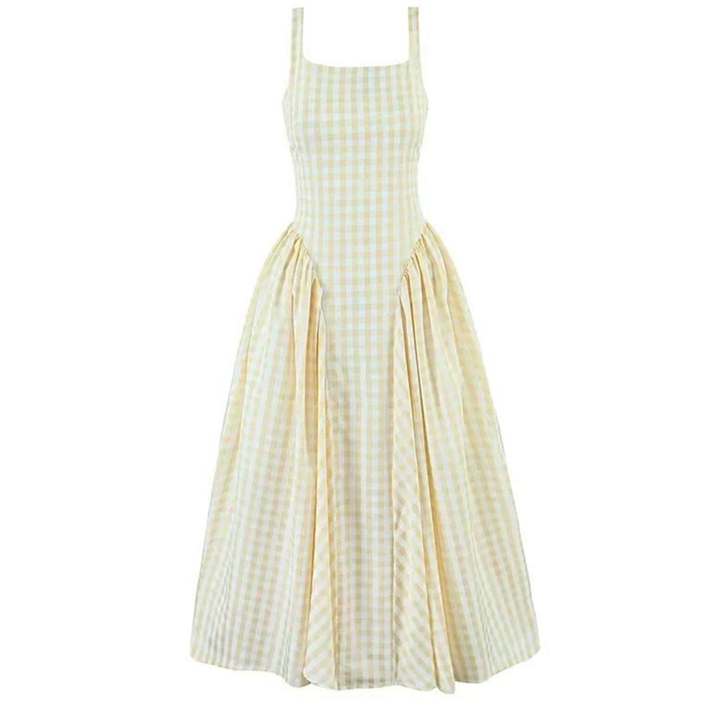 cottagecore picnic dress Floral A-Line Cream Midi Cottagecore Corset Dress Cream White Floral / Large