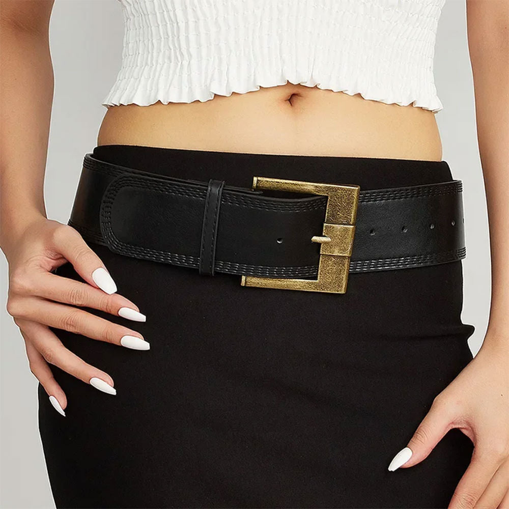 cowgirl blackl eather belt boogzel clothing