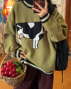 cow print knit sweater boogzel clothing