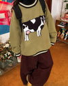 cow print knit sweater boogzel clothing