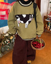 cow print knit sweater boogzel clothing