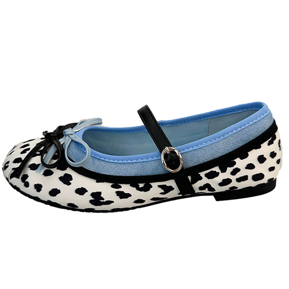 cow print mary jane ballet flats boogzel clothing