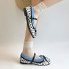 cow print mary jane ballet flats boogzel clothing