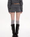 grey knitted mini shorts boogzel clothing