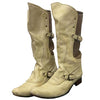 cream cowboy boots with buckle straps boogzel clothing