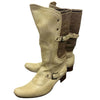 cream cowboy boots with buckle straps boogzel clothing